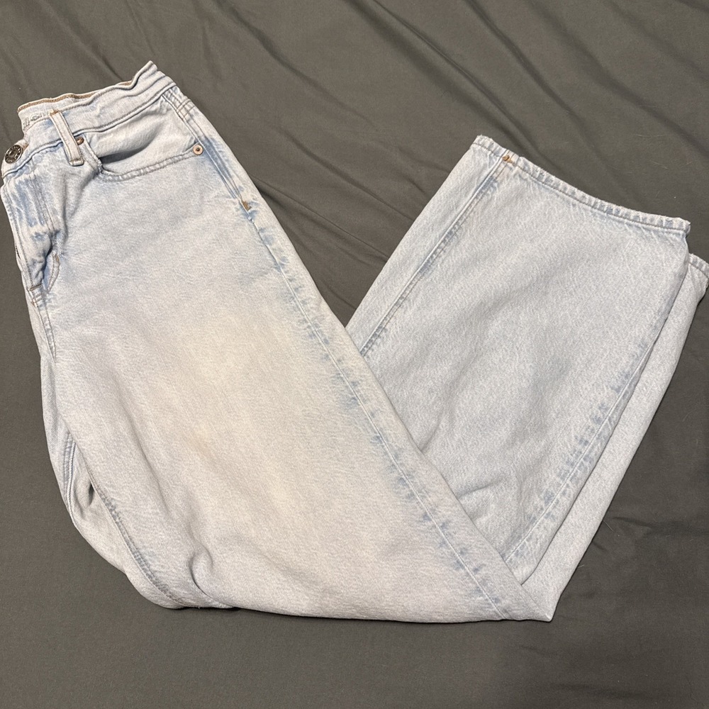 American Eagle 90's Wide Leg Jeans Women's 8  Blue Baggy BOHO City‎ Preppy